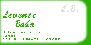 levente baka business card